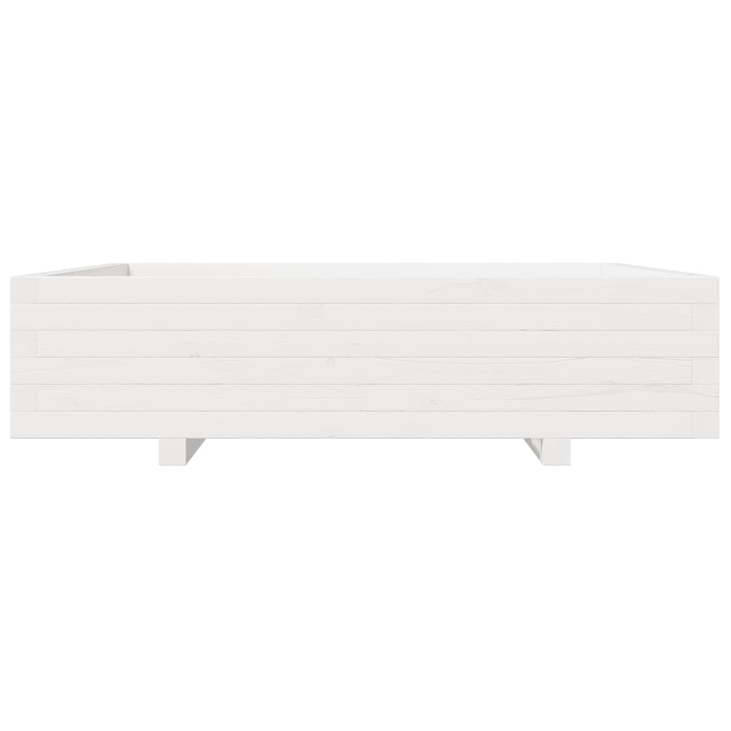 vidaXL Jardinieră de grădină, alb, 100x100x26,5 cm, lemn masiv de pin vidaXL Jardinieră de grădină, alb, 100x100x26,5 cm, lemn masiv de pin