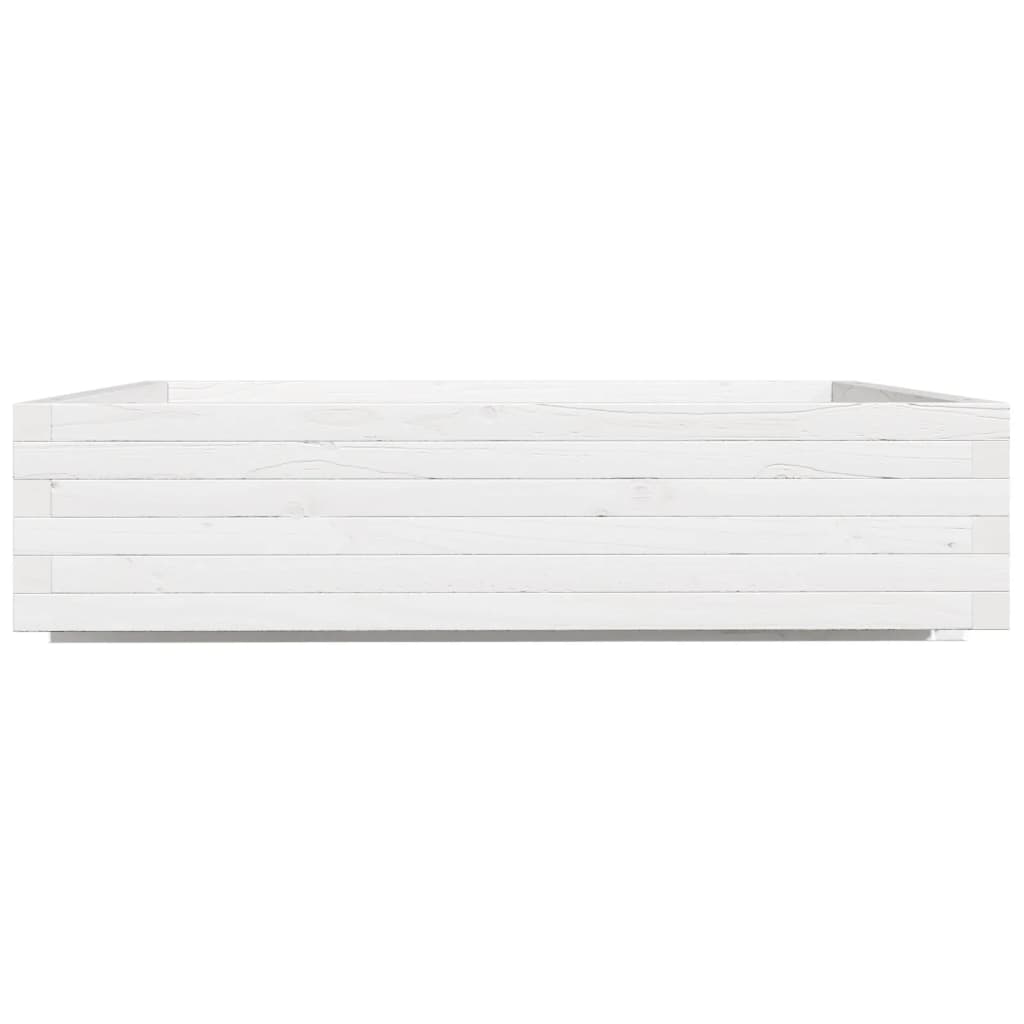 vidaXL Jardinieră de grădină, alb, 100x100x26,5 cm, lemn masiv de pin vidaXL Jardinieră de grădină, alb, 100x100x26,5 cm, lemn masiv de pin