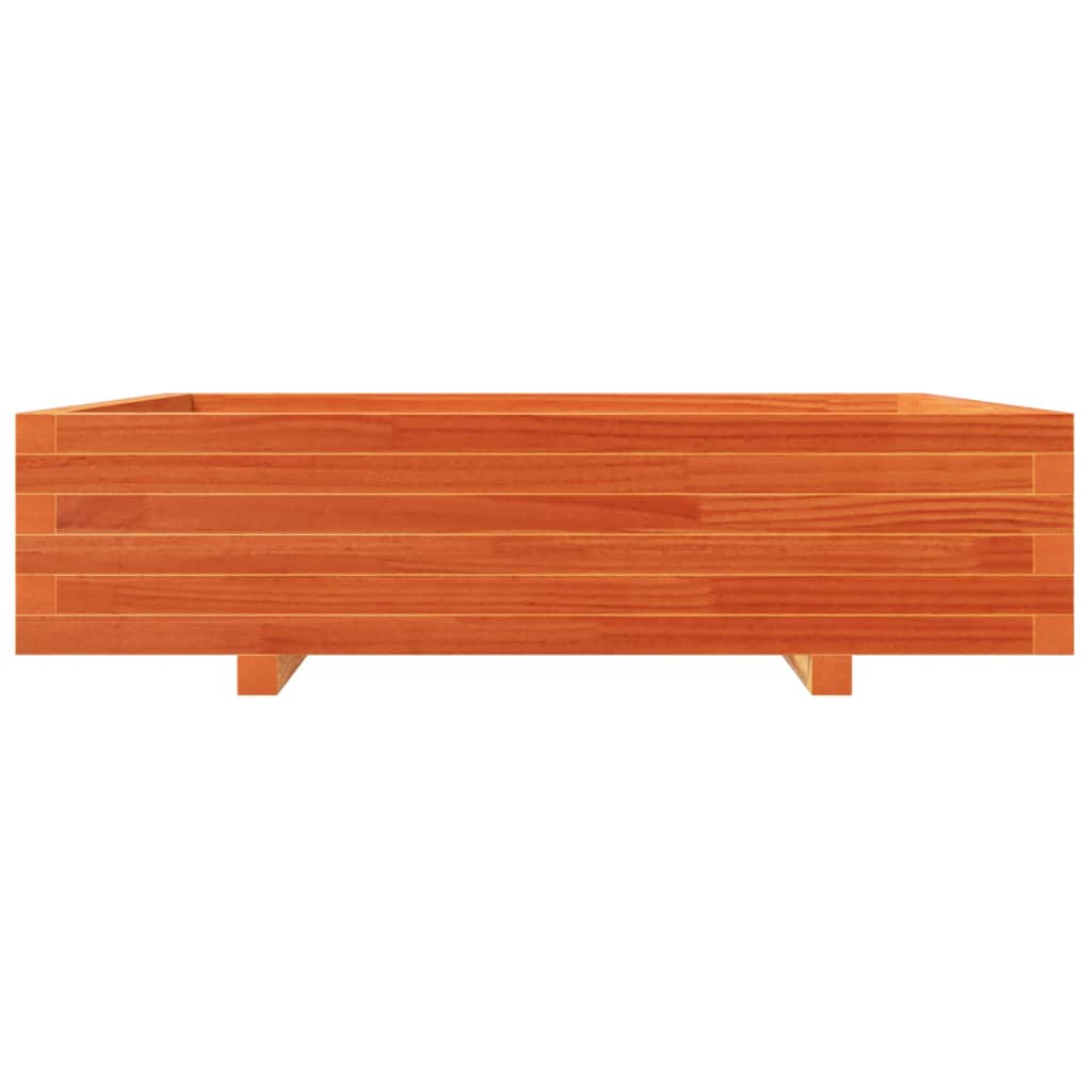 vidaXL Jardinieră grădină, maro ceruit, 100x100x26,5cm, lemn masiv pin vidaXL Jardinieră grădină, maro ceruit, 100x100x26,5cm, lemn masiv pin