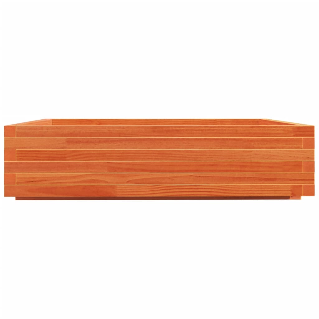 vidaXL Jardinieră grădină, maro ceruit, 100x100x26,5cm, lemn masiv pin vidaXL Jardinieră grădină, maro ceruit, 100x100x26,5cm, lemn masiv pin