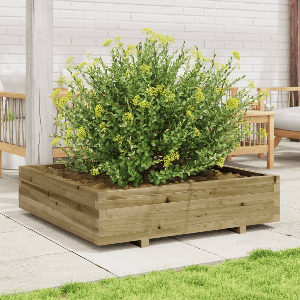 vidaXL Jardinieră de grădină, 100x100x26,5 cm, lemn de pin impregnat vidaXL Jardinieră de grădină, 100x100x26,5 cm, lemn de pin impregnat
