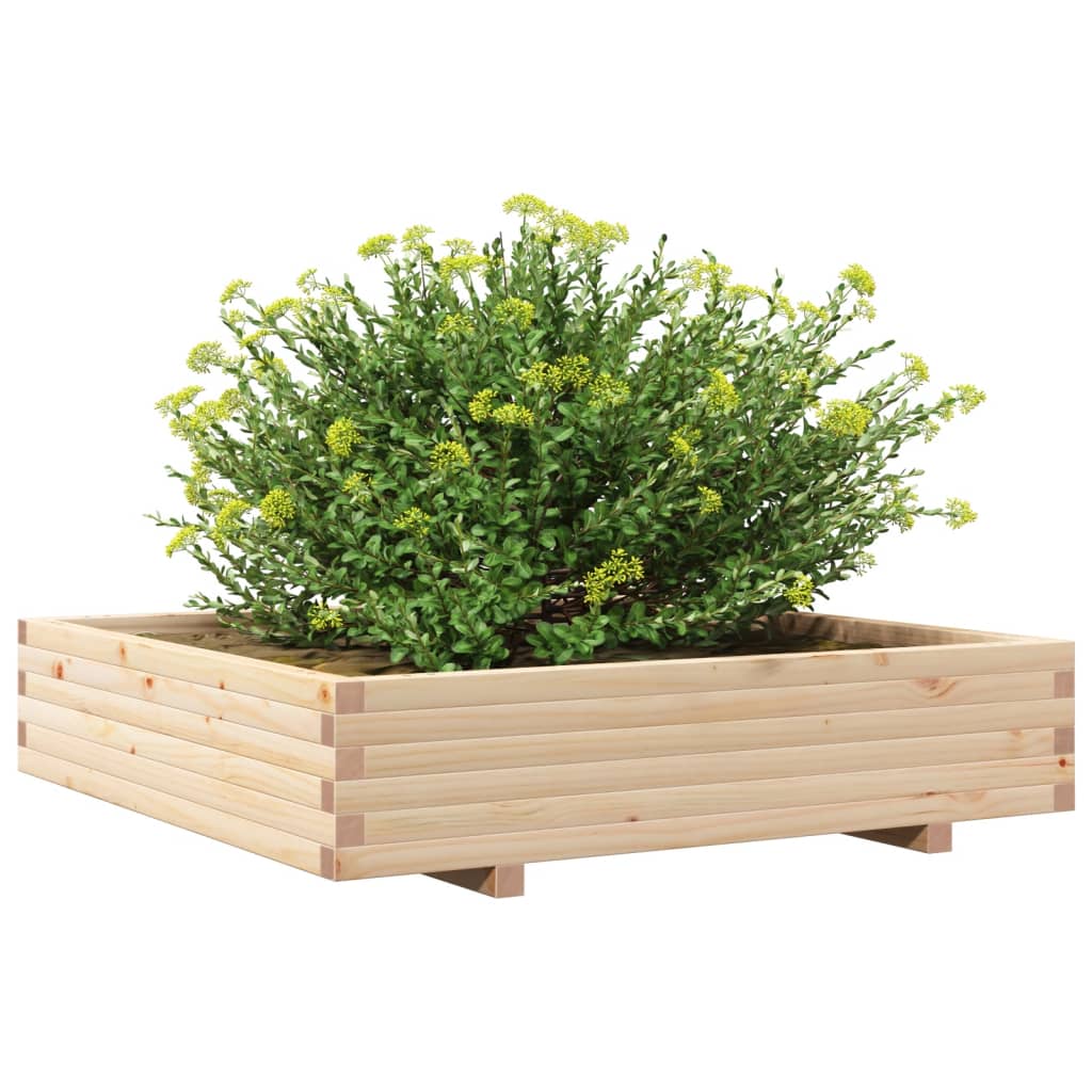 vidaXL Jardinieră de grădină, 110x110x26,5 cm, lemn masiv de pin