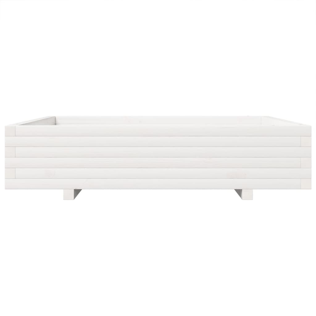 vidaXL Jardinieră de grădină, alb, 110x110x26,5 cm, lemn masiv de pin vidaXL Jardinieră de grădină, alb, 110x110x26,5 cm, lemn masiv de pin