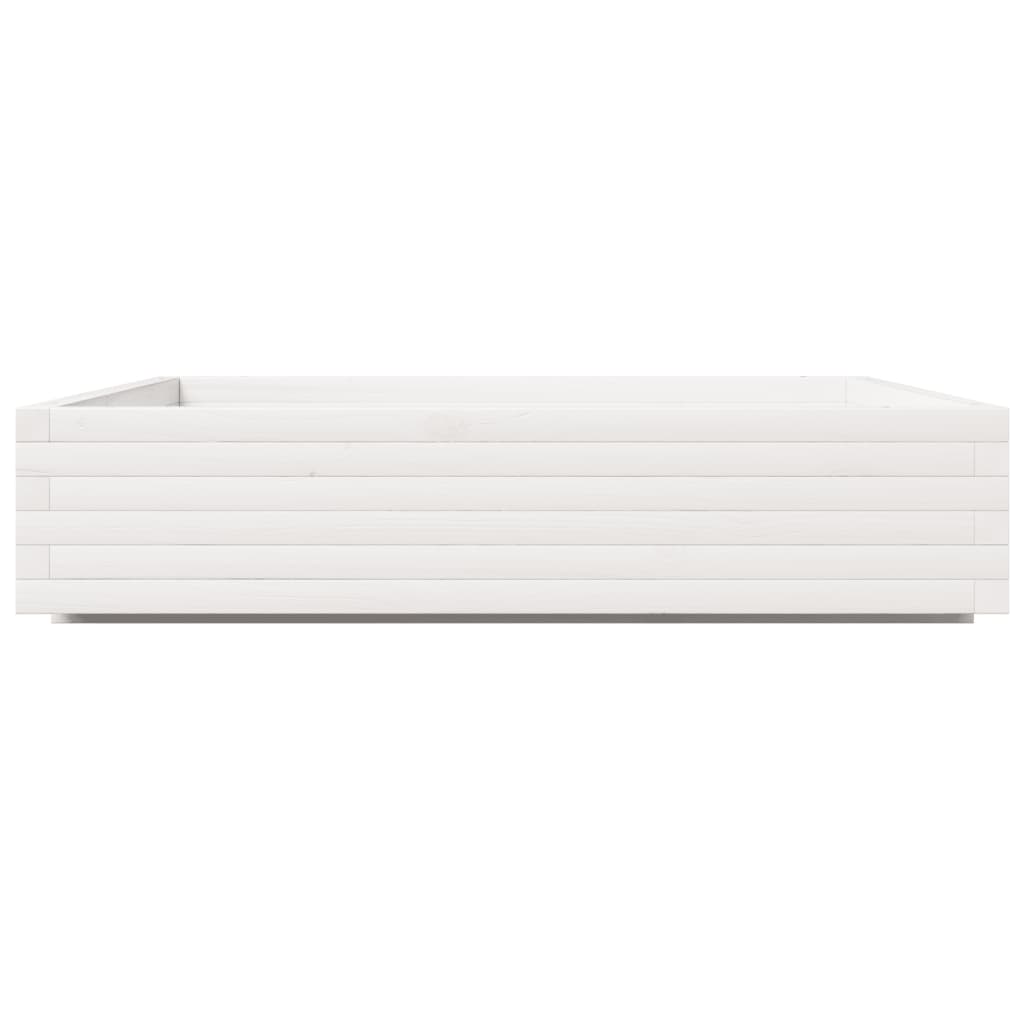 vidaXL Jardinieră de grădină, alb, 110x110x26,5 cm, lemn masiv de pin vidaXL Jardinieră de grădină, alb, 110x110x26,5 cm, lemn masiv de pin