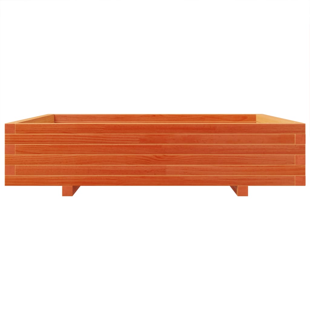 vidaXL Jardinieră grădină, maro ceruit, 110x110x26,5cm, lemn masiv pin vidaXL Jardinieră grădină, maro ceruit, 110x110x26,5cm, lemn masiv pin