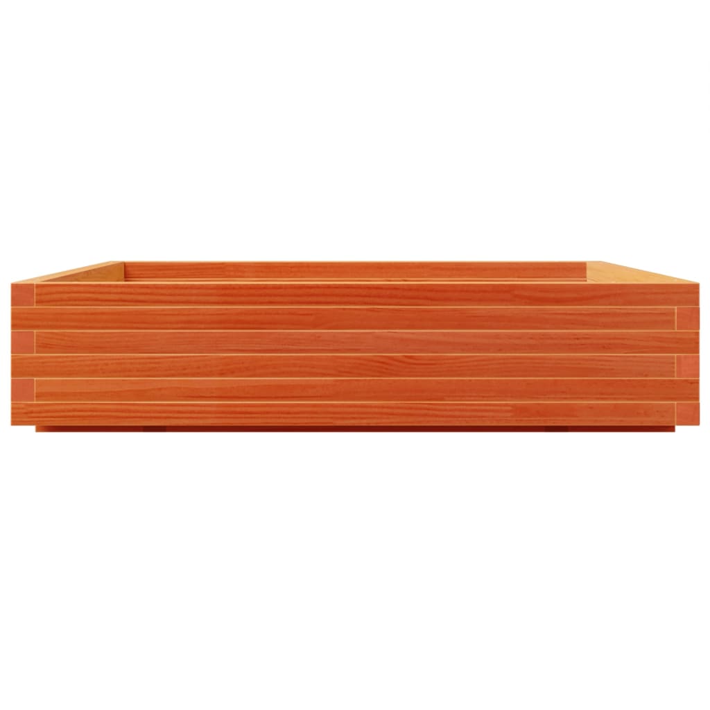 vidaXL Jardinieră grădină, maro ceruit, 110x110x26,5cm, lemn masiv pin vidaXL Jardinieră grădină, maro ceruit, 110x110x26,5cm, lemn masiv pin