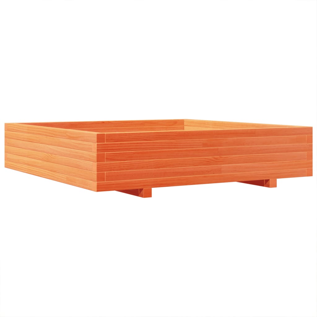 vidaXL Jardinieră grădină, maro ceruit, 110x110x26,5cm, lemn masiv pin vidaXL Jardinieră grădină, maro ceruit, 110x110x26,5cm, lemn masiv pin