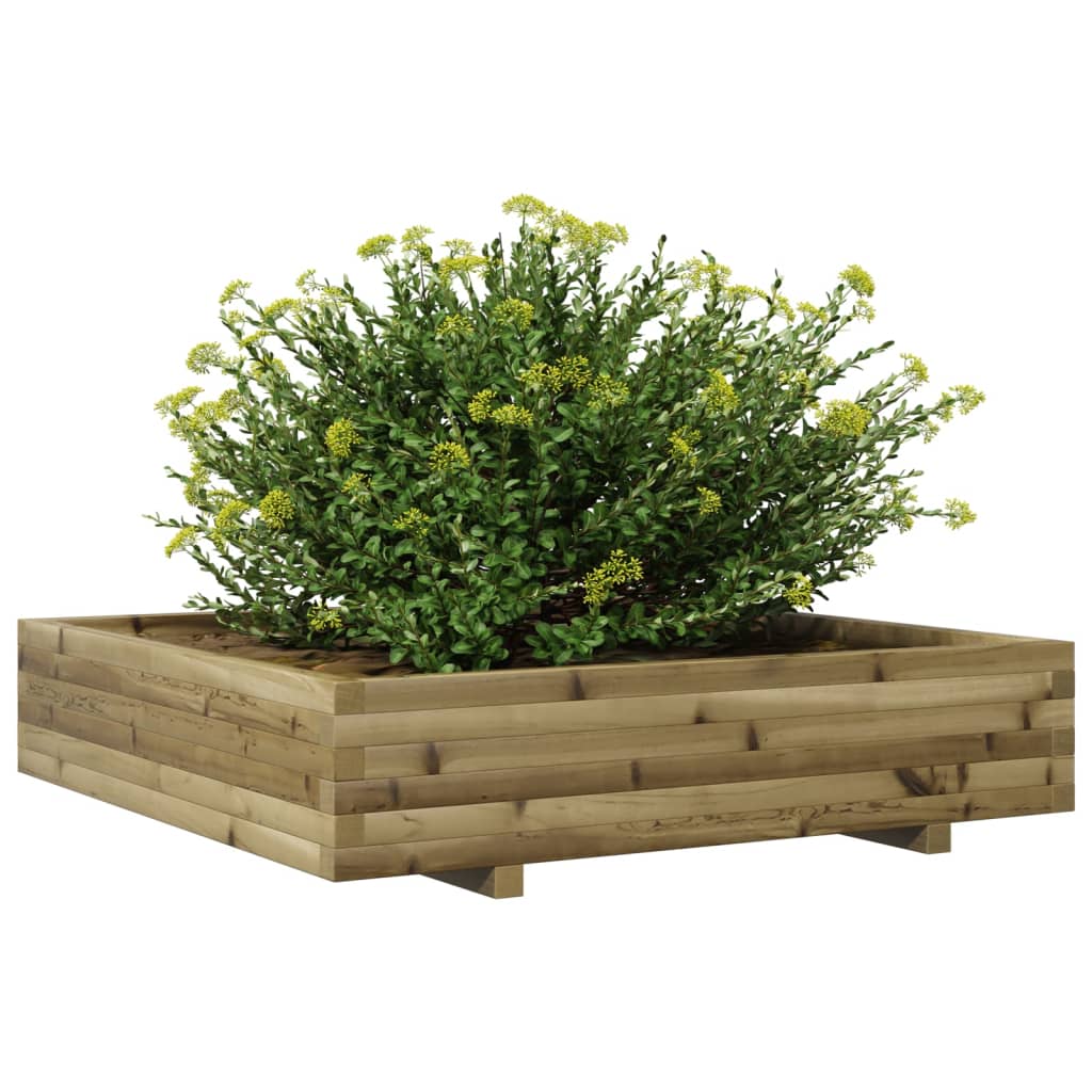 vidaXL Jardinieră de grădină, 110x110x26,5 cm, lemn de pin impregnat