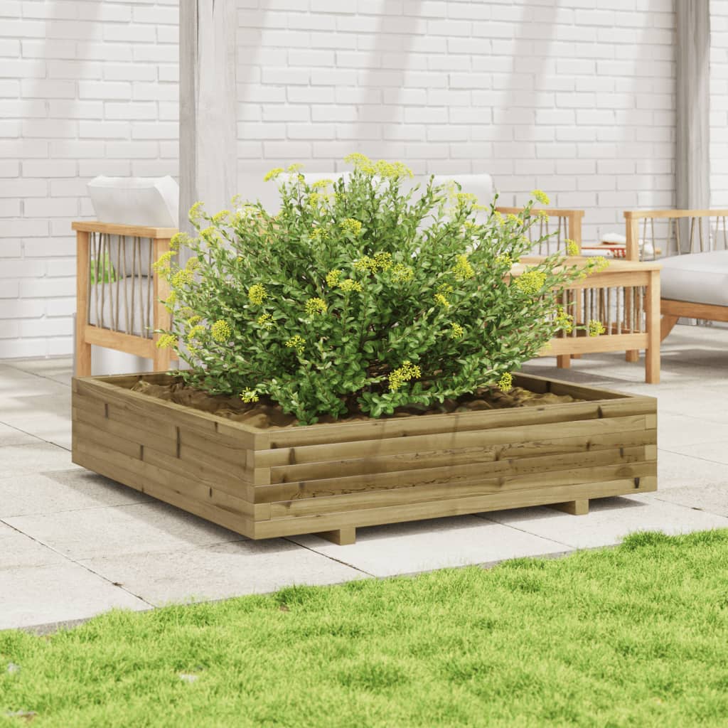 vidaXL Jardinieră de grădină, 110x110x26,5 cm, lemn de pin impregnat