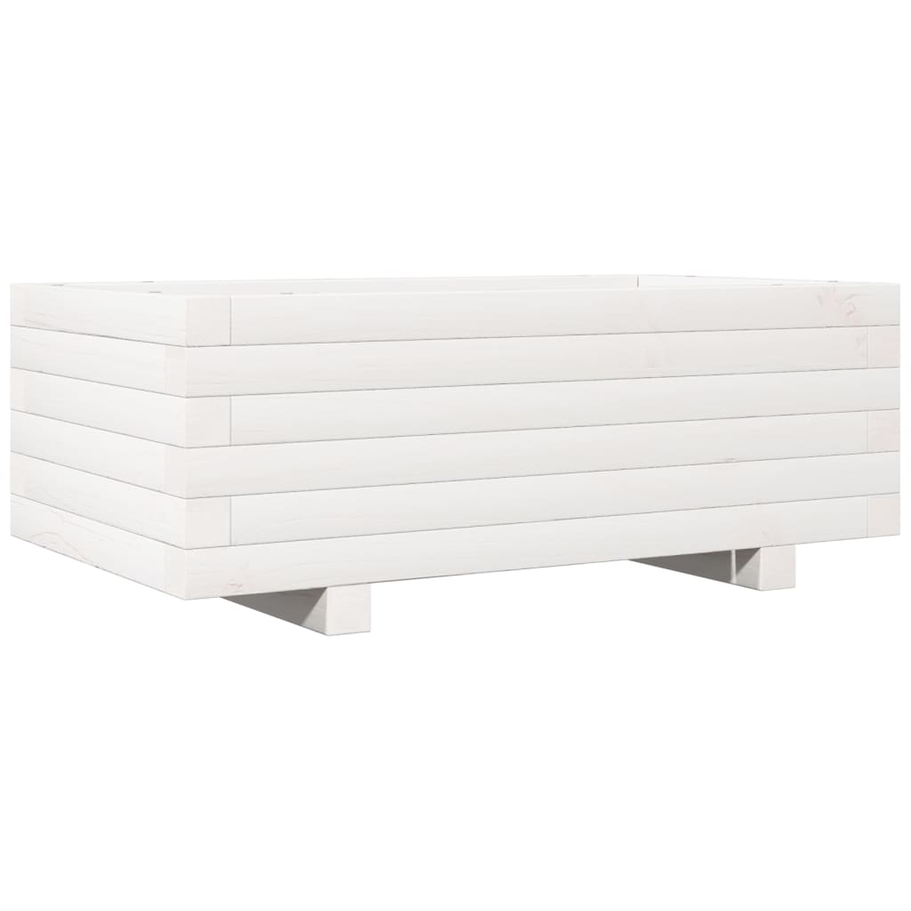 vidaXL Jardinieră de grădină, alb, 70x40x26,5 cm, lemn masiv de pin vidaXL Jardinieră de grădină, alb, 70x40x26,5 cm, lemn masiv de pin