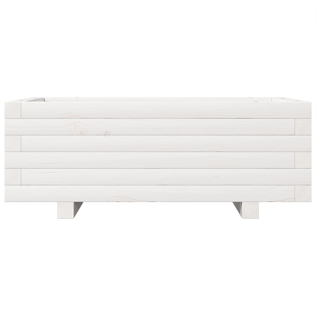 vidaXL Jardinieră de grădină, alb, 70x40x26,5 cm, lemn masiv de pin vidaXL Jardinieră de grădină, alb, 70x40x26,5 cm, lemn masiv de pin