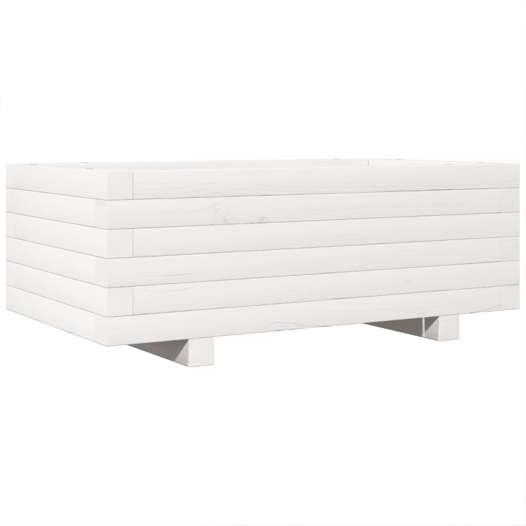 vidaXL Jardinieră de grădină, alb, 70x40x26,5 cm, lemn masiv de pin vidaXL Jardinieră de grădină, alb, 70x40x26,5 cm, lemn masiv de pin
