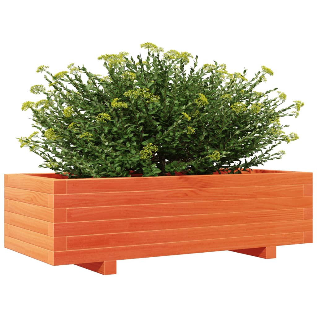 vidaXL Jardinieră grădină, maro ceruit, 90x40x26,5 cm, lemn masiv pin vidaXL Jardinieră grădină, maro ceruit, 90x40x26,5 cm, lemn masiv pin