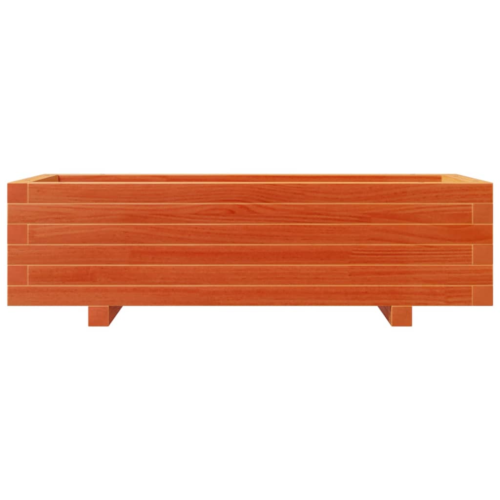 vidaXL Jardinieră grădină, maro ceruit, 90x40x26,5 cm, lemn masiv pin vidaXL Jardinieră grădină, maro ceruit, 90x40x26,5 cm, lemn masiv pin