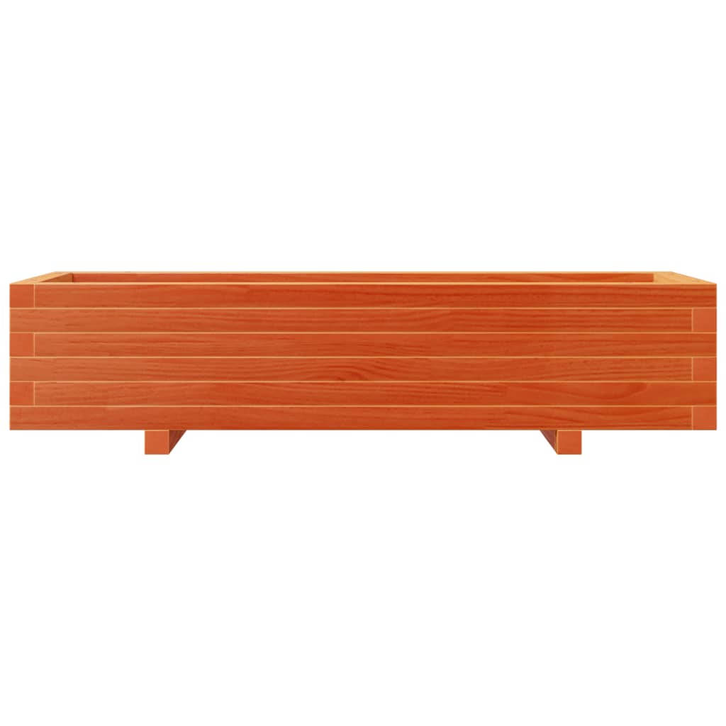 vidaXL Jardinieră grădină, maro ceruit, 110x40x26,5 cm, lemn masiv pin vidaXL Jardinieră grădină, maro ceruit, 110x40x26,5 cm, lemn masiv pin