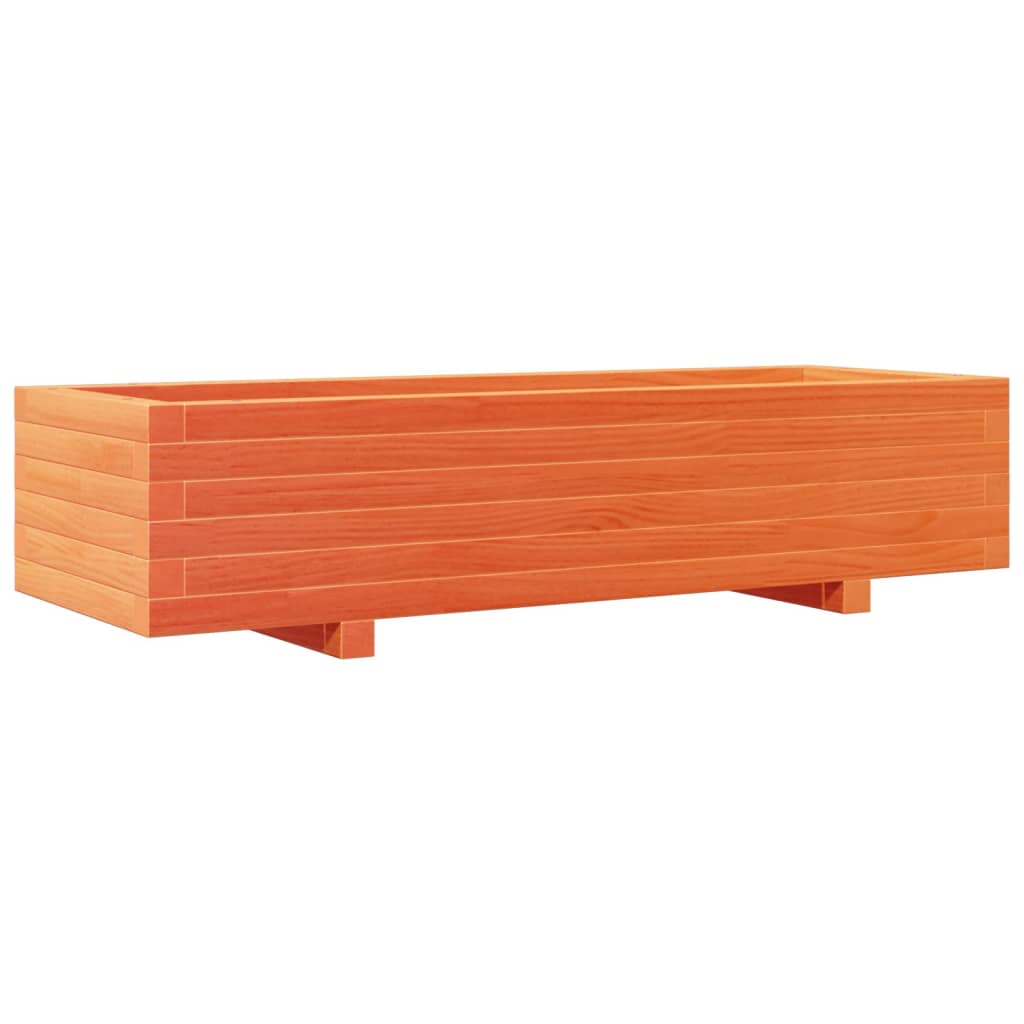 vidaXL Jardinieră grădină, maro ceruit, 110x40x26,5 cm, lemn masiv pin vidaXL Jardinieră grădină, maro ceruit, 110x40x26,5 cm, lemn masiv pin