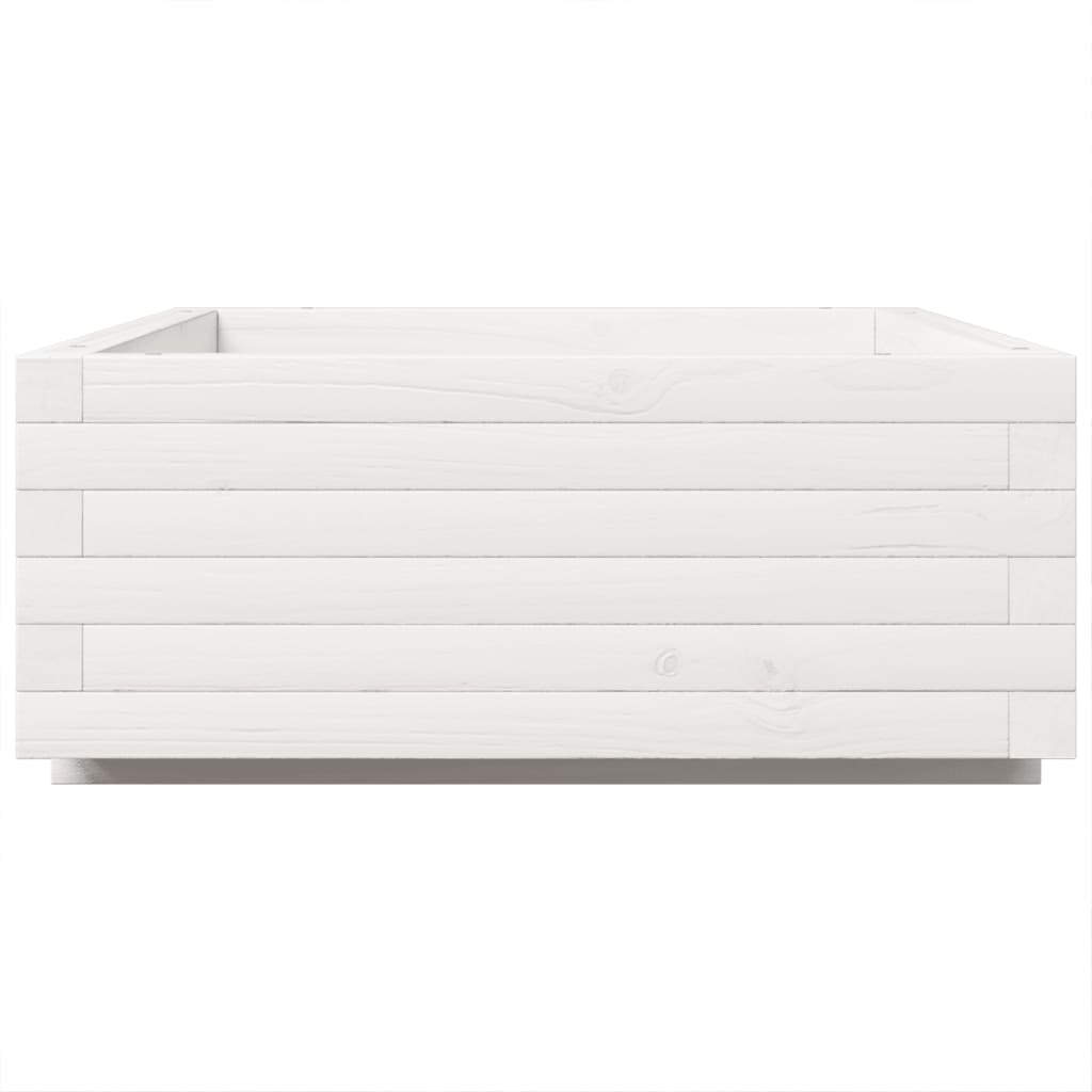 vidaXL Jardinieră de grădină, alb, 90x60x26,5 cm, lemn masiv de pin vidaXL Jardinieră de grădină, alb, 90x60x26,5 cm, lemn masiv de pin