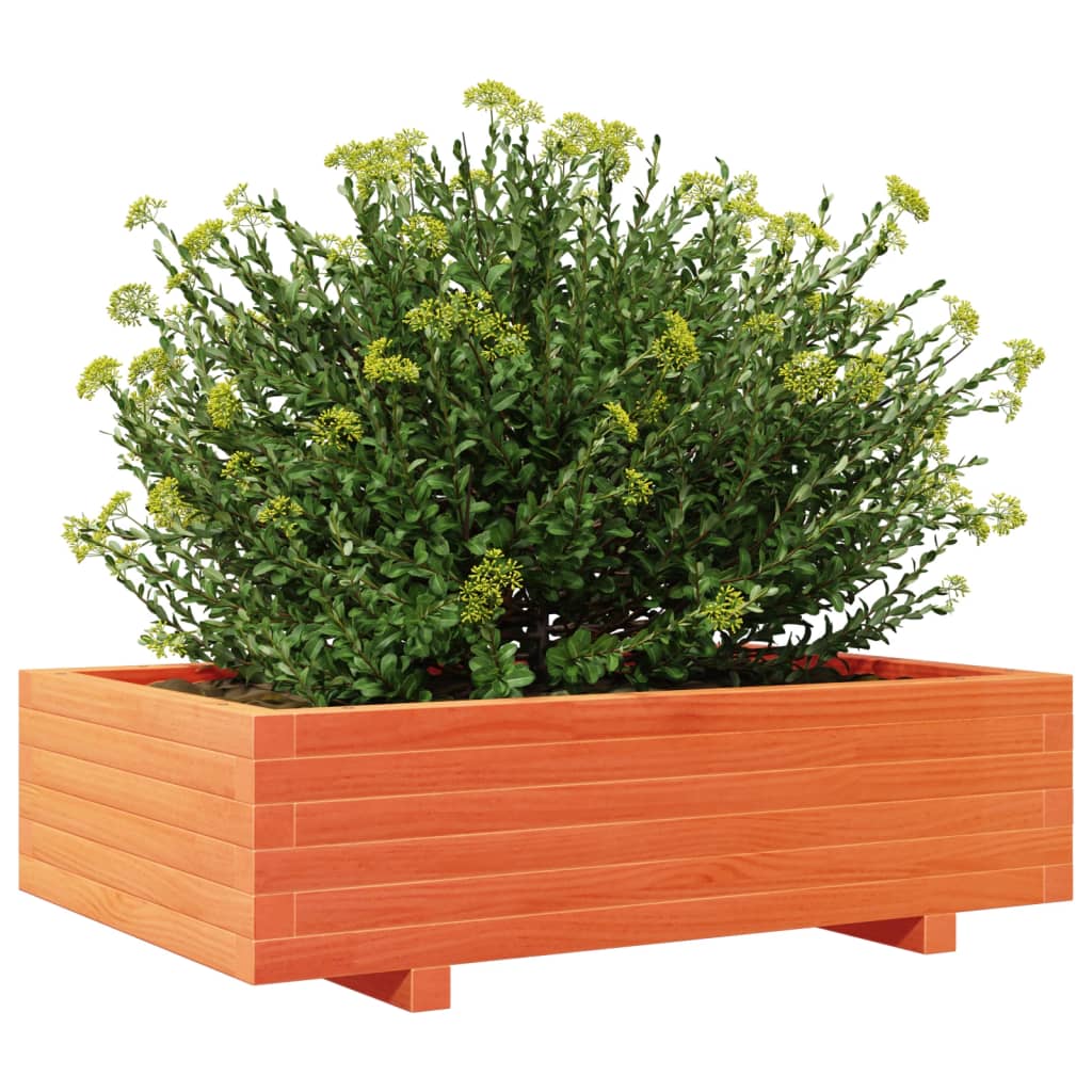 vidaXL Jardinieră grădină, maro ceruit, 90x60x26,5 cm, lemn masiv pin vidaXL Jardinieră grădină, maro ceruit, 90x60x26,5 cm, lemn masiv pin