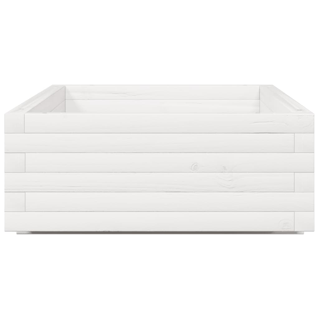 vidaXL Jardinieră de grădină, alb, 110x60x26,5 cm, lemn masiv de pin vidaXL Jardinieră de grădină, alb, 110x60x26,5 cm, lemn masiv de pin