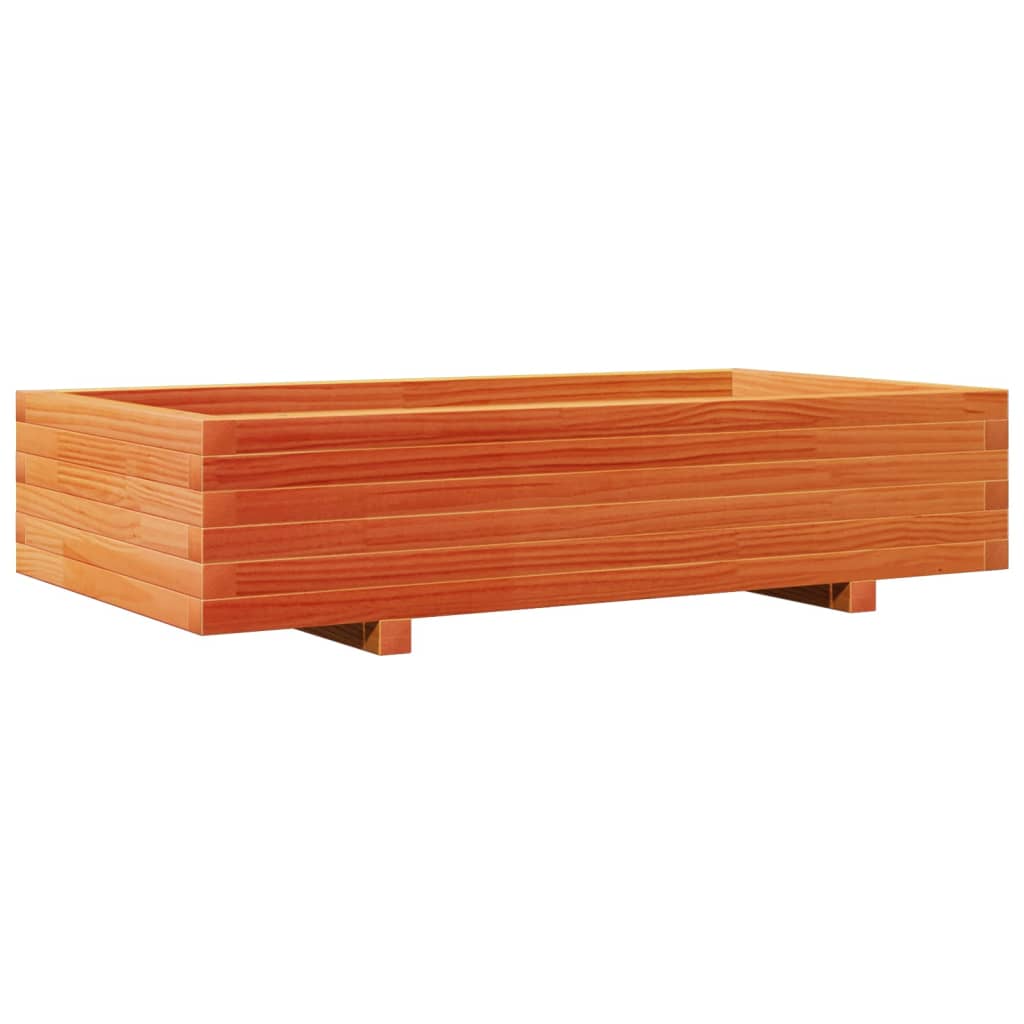 vidaXL Jardinieră grădină, maro ceruit, 110x60x26,5 cm, lemn masiv pin vidaXL Jardinieră grădină, maro ceruit, 110x60x26,5 cm, lemn masiv pin