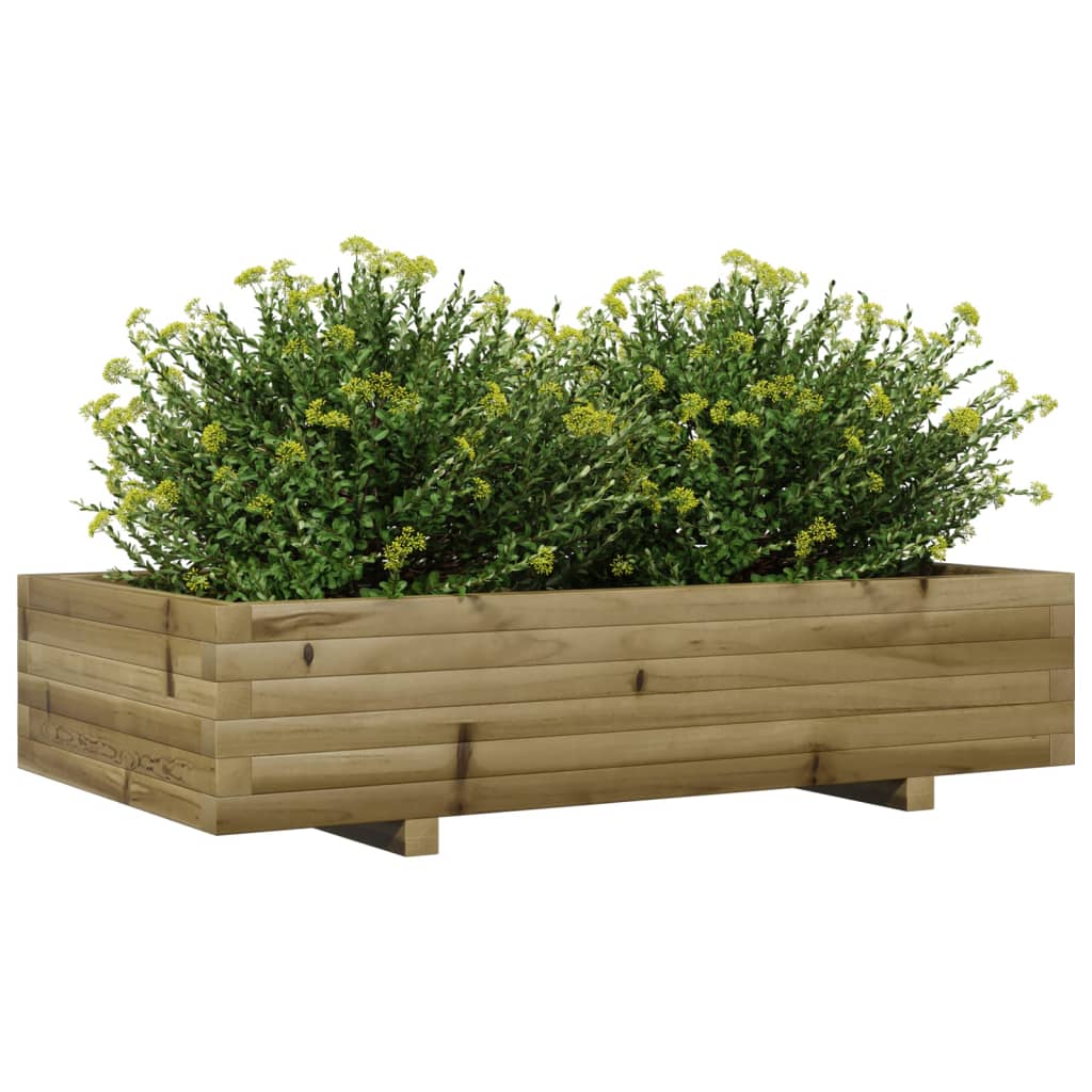 vidaXL Jardinieră de grădină, 110x60x26,5 cm, lemn de pin impregnat