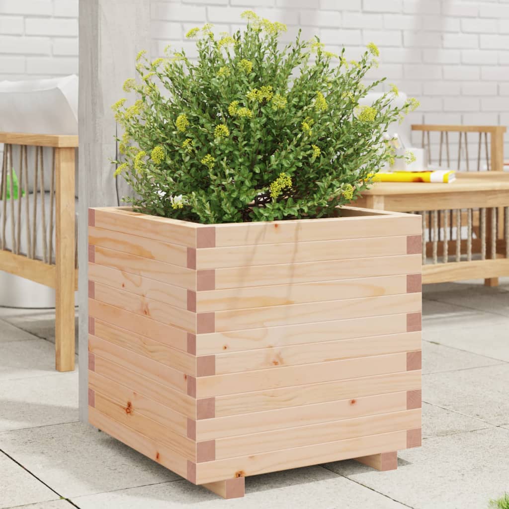 vidaXL Jardinieră de grădină, 50x50x49,5 cm, lemn masiv de pin vidaXL Jardinieră de grădină, 50x50x49,5 cm, lemn masiv de pin