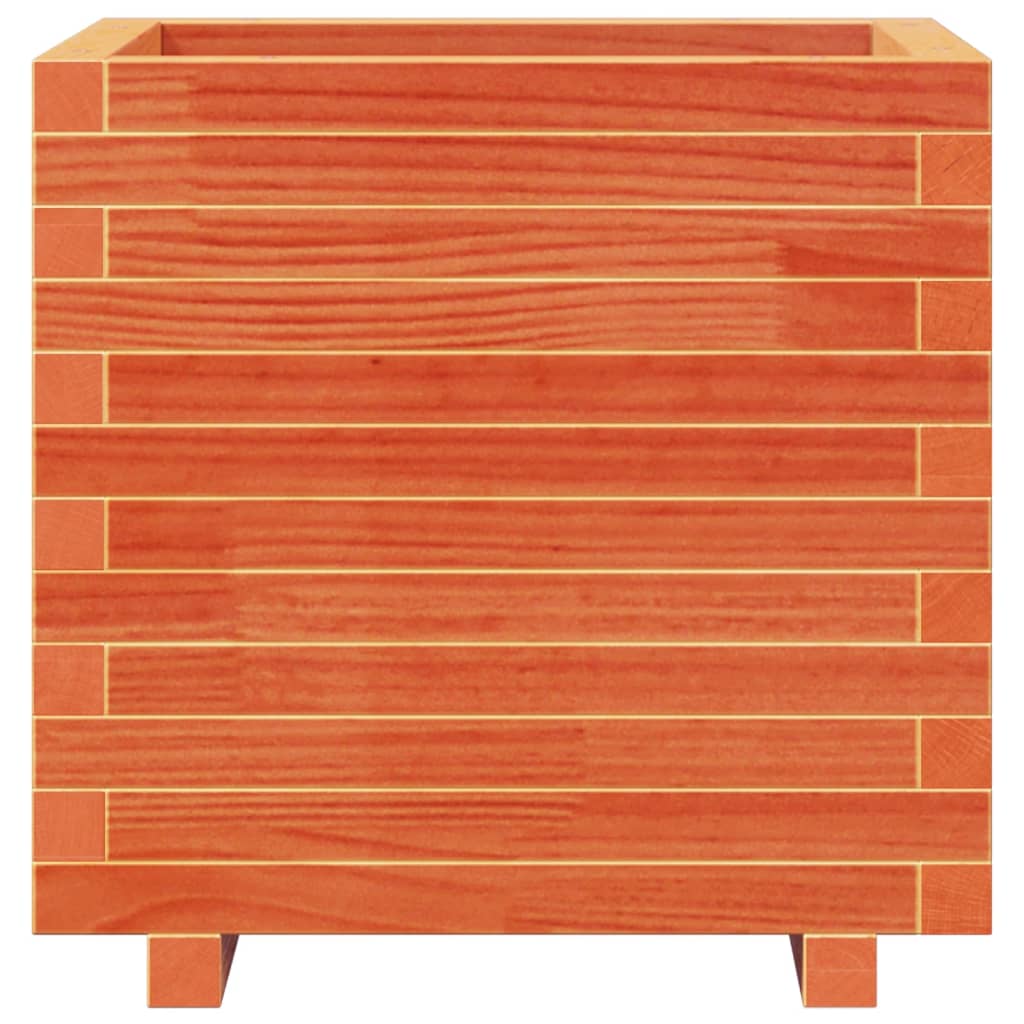 vidaXL Jardinieră grădină, maro ceruit, 50x50x49,5 cm, lemn masiv pin vidaXL Jardinieră grădină, maro ceruit, 50x50x49,5 cm, lemn masiv pin