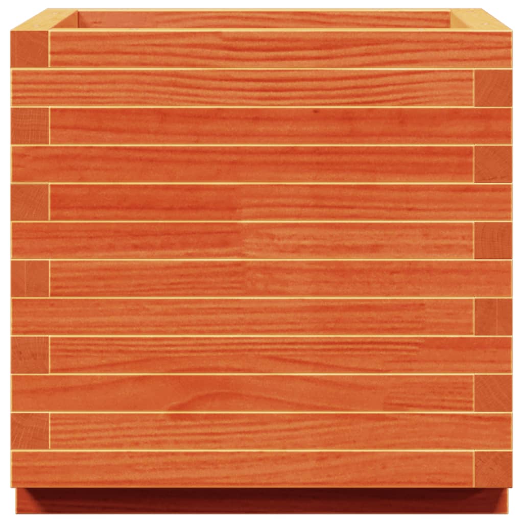 vidaXL Jardinieră grădină, maro ceruit, 50x50x49,5 cm, lemn masiv pin vidaXL Jardinieră grădină, maro ceruit, 50x50x49,5 cm, lemn masiv pin