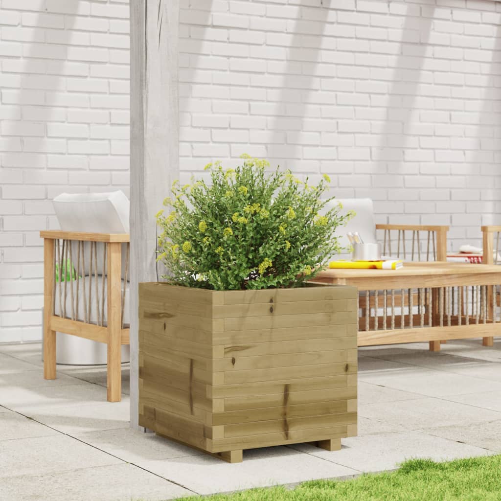 vidaXL Jardinieră de grădină, 50x50x49,5 cm, lemn de pin impregnat vidaXL Jardinieră de grădină, 50x50x49,5 cm, lemn de pin impregnat
