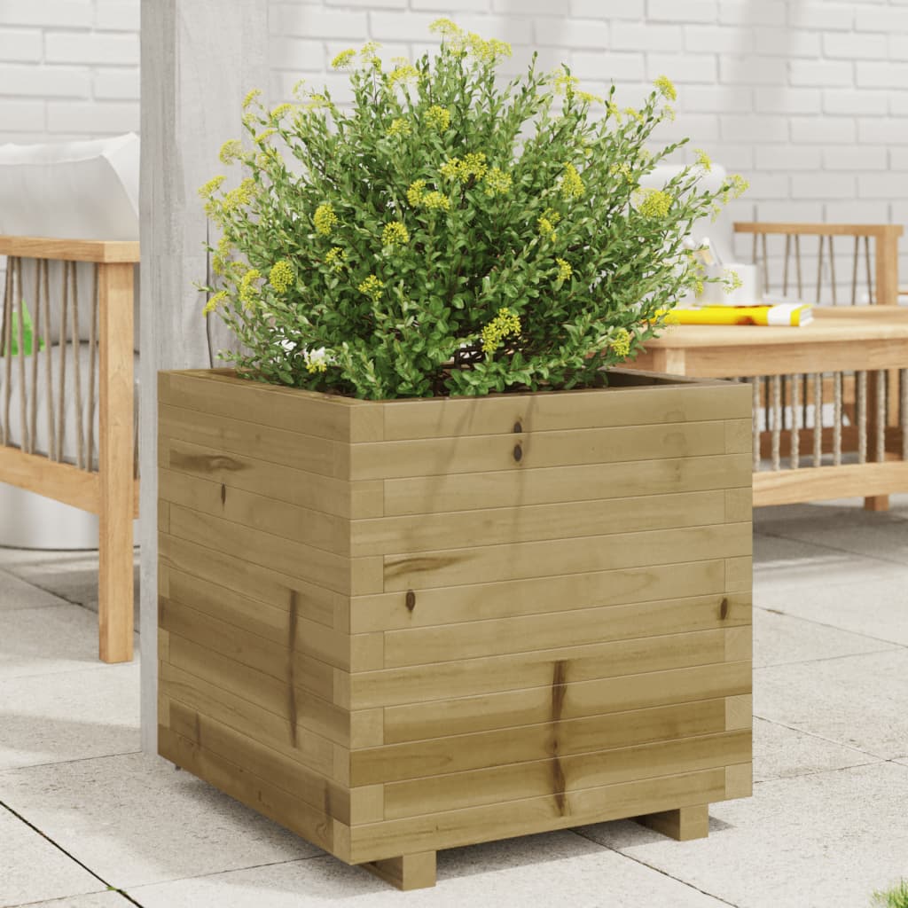 vidaXL Jardinieră de grădină, 50x50x49,5 cm, lemn de pin impregnat vidaXL Jardinieră de grădină, 50x50x49,5 cm, lemn de pin impregnat