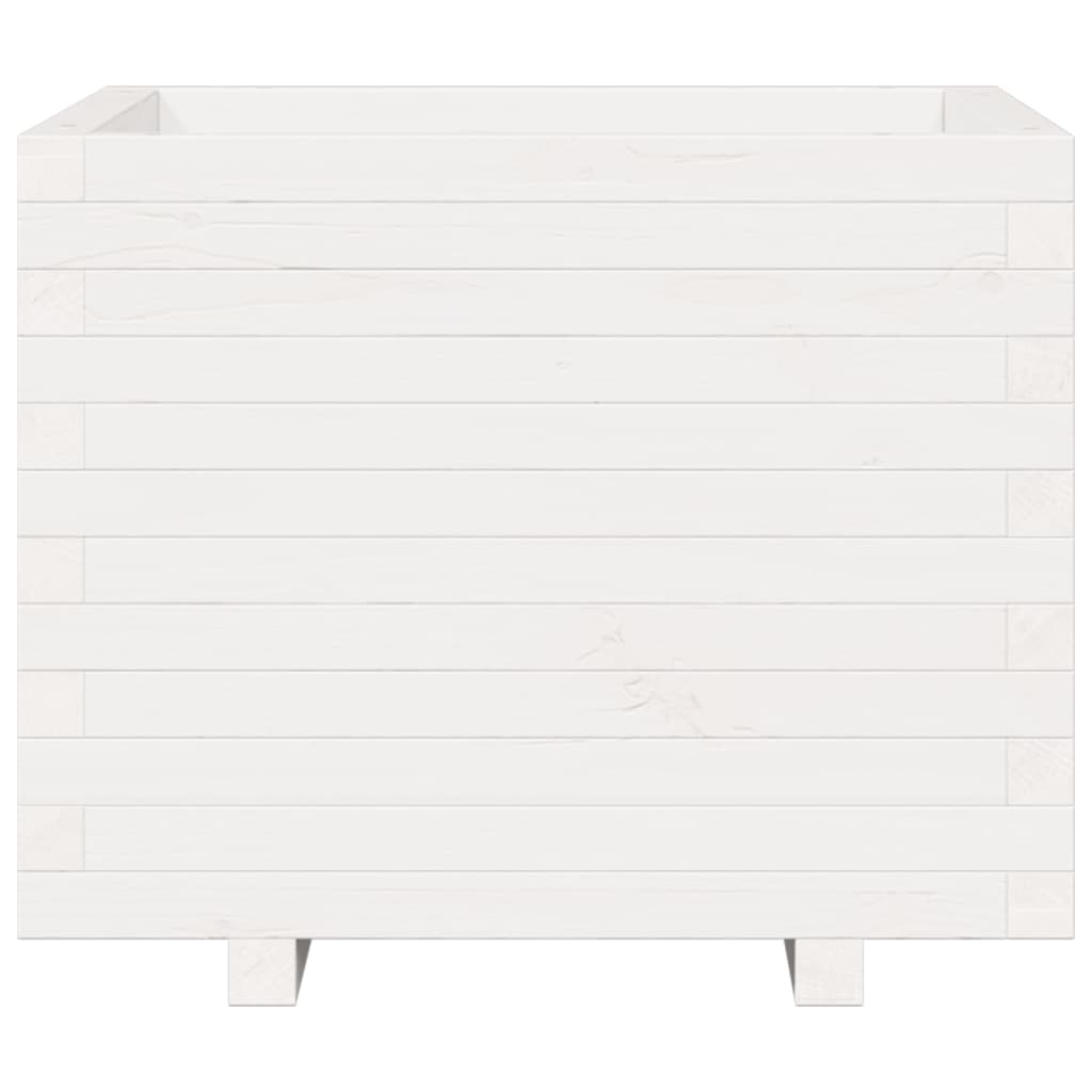 vidaXL Jardinieră de grădină, alb, 60x60x49,5 cm, lemn masiv de pin vidaXL Jardinieră de grădină, alb, 60x60x49,5 cm, lemn masiv de pin