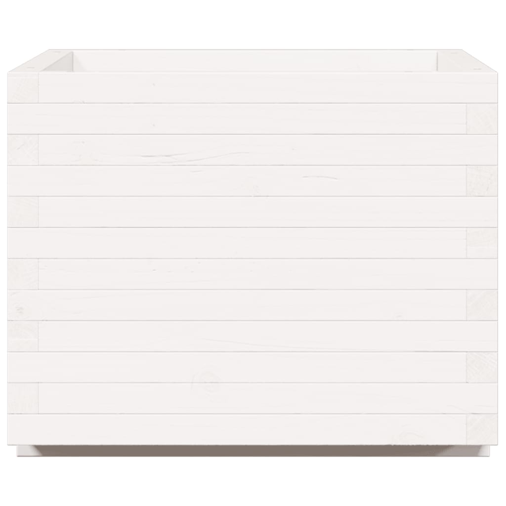 vidaXL Jardinieră de grădină, alb, 60x60x49,5 cm, lemn masiv de pin vidaXL Jardinieră de grădină, alb, 60x60x49,5 cm, lemn masiv de pin