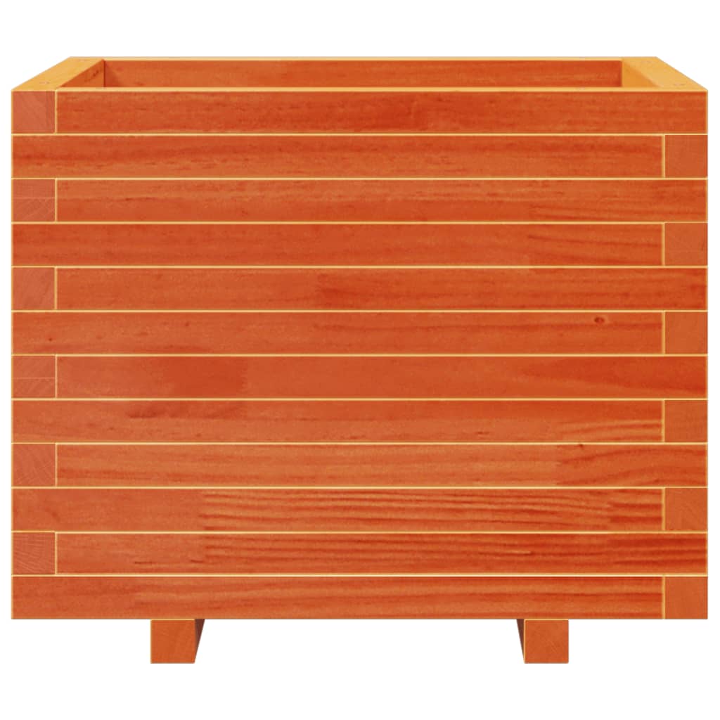 vidaXL Jardinieră grădină, maro ceruit, 60x60x49,5 cm, lemn masiv pin vidaXL Jardinieră grădină, maro ceruit, 60x60x49,5 cm, lemn masiv pin