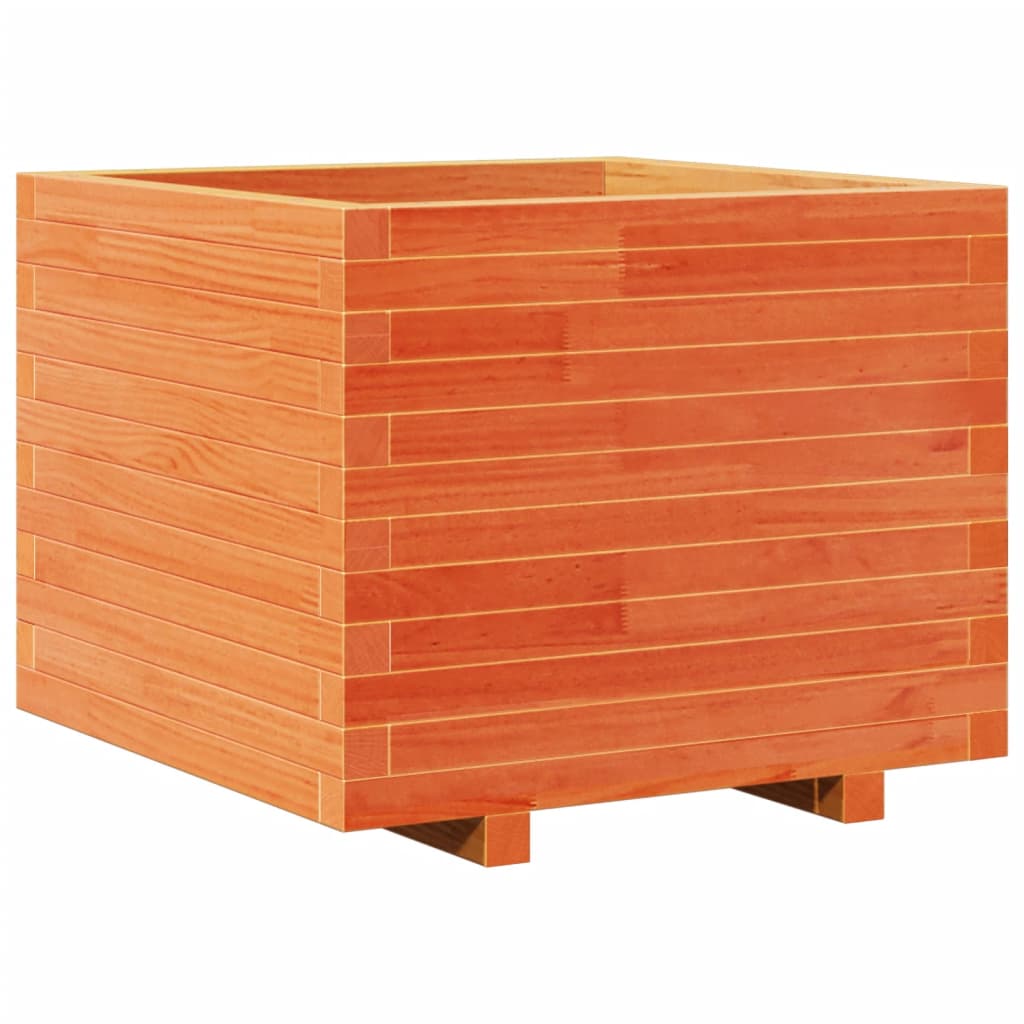 vidaXL Jardinieră grădină, maro ceruit, 60x60x49,5 cm, lemn masiv pin vidaXL Jardinieră grădină, maro ceruit, 60x60x49,5 cm, lemn masiv pin
