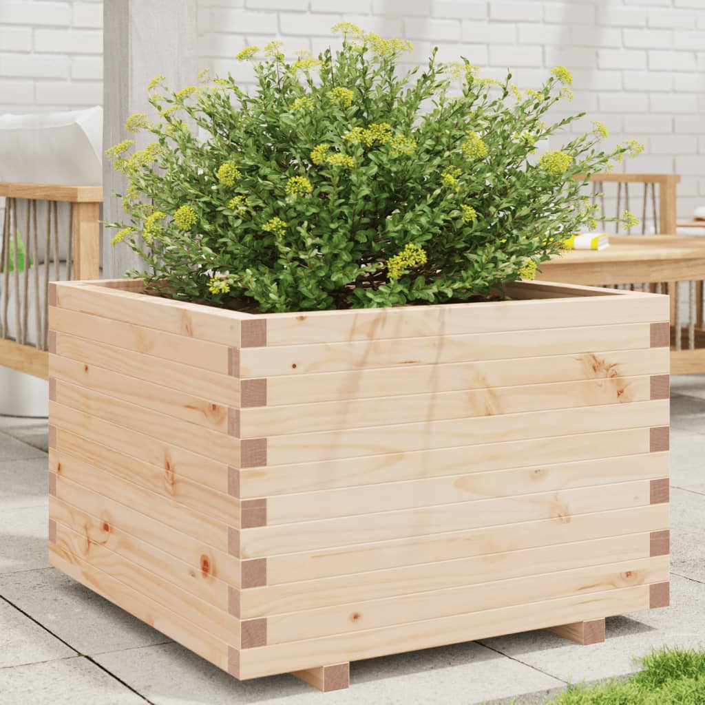 vidaXL Jardinieră de grădină, 70x70x49,5 cm, lemn masiv de pin vidaXL Jardinieră de grădină, 70x70x49,5 cm, lemn masiv de pin