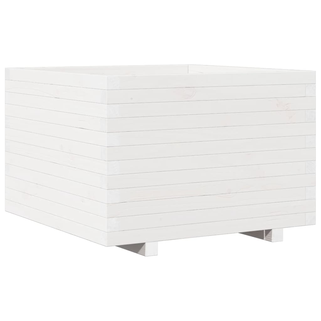 vidaXL Jardinieră de grădină, alb, 70x70x49,5 cm, lemn masiv de pin vidaXL Jardinieră de grădină, alb, 70x70x49,5 cm, lemn masiv de pin