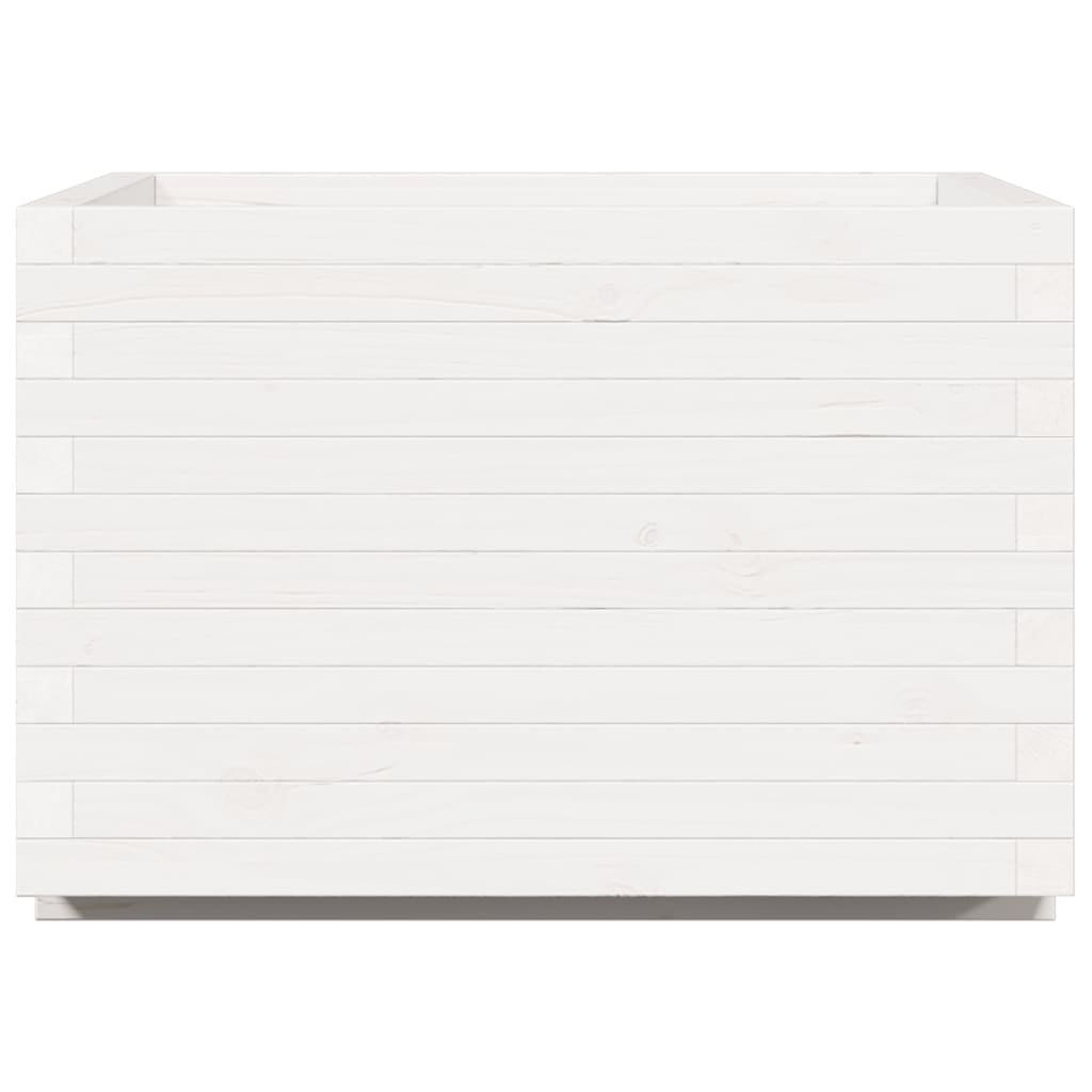 vidaXL Jardinieră de grădină, alb, 70x70x49,5 cm, lemn masiv de pin vidaXL Jardinieră de grădină, alb, 70x70x49,5 cm, lemn masiv de pin