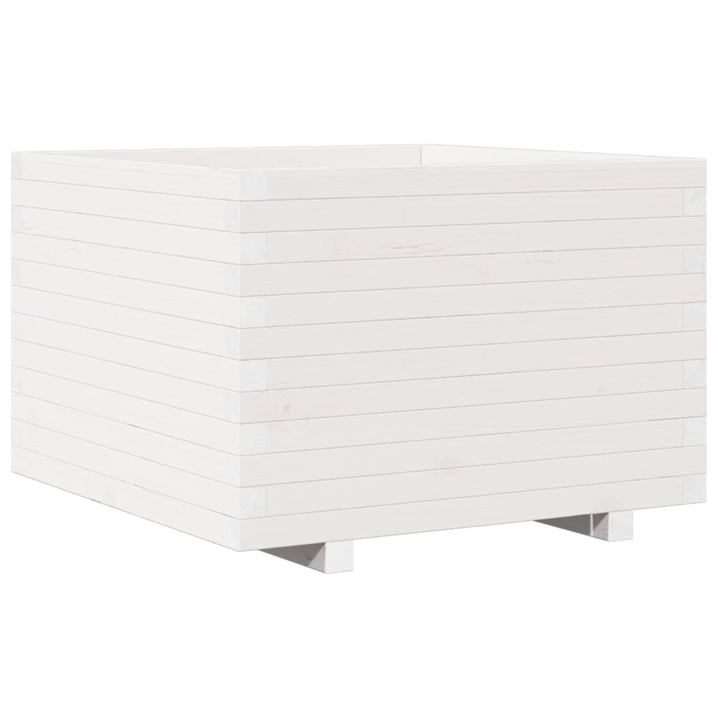 vidaXL Jardinieră de grădină, alb, 70x70x49,5 cm, lemn masiv de pin vidaXL Jardinieră de grădină, alb, 70x70x49,5 cm, lemn masiv de pin
