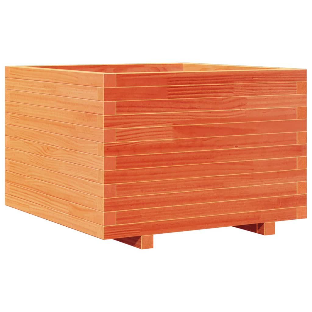 vidaXL Jardinieră grădină, maro ceruit, 70x70x49,5 cm, lemn masiv pin vidaXL Jardinieră grădină, maro ceruit, 70x70x49,5 cm, lemn masiv pin