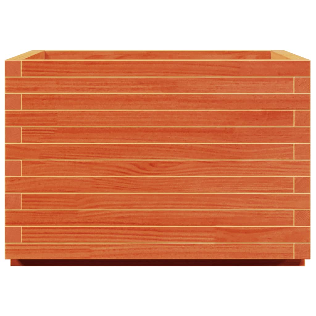 vidaXL Jardinieră grădină, maro ceruit, 70x70x49,5 cm, lemn masiv pin vidaXL Jardinieră grădină, maro ceruit, 70x70x49,5 cm, lemn masiv pin