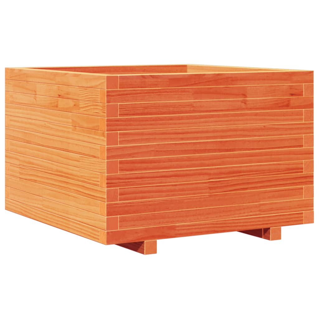 vidaXL Jardinieră grădină, maro ceruit, 70x70x49,5 cm, lemn masiv pin vidaXL Jardinieră grădină, maro ceruit, 70x70x49,5 cm, lemn masiv pin