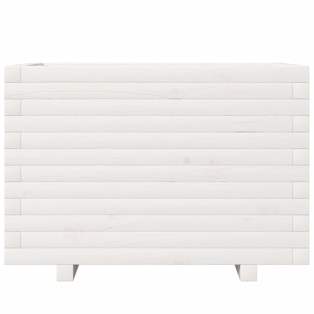 vidaXL Jardinieră de grădină, alb, 70x40x49,5 cm, lemn masiv de pin vidaXL Jardinieră de grădină, alb, 70x40x49,5 cm, lemn masiv de pin