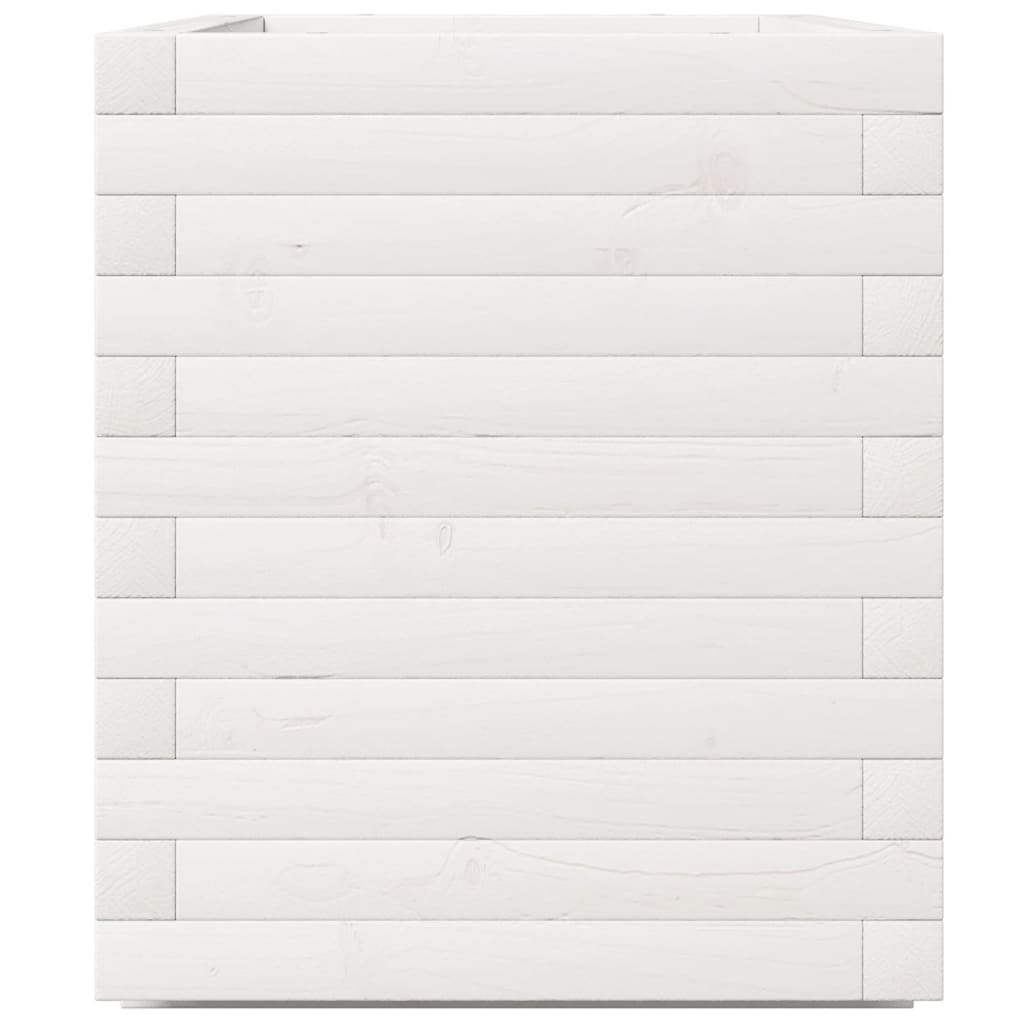 vidaXL Jardinieră de grădină, alb, 70x40x49,5 cm, lemn masiv de pin vidaXL Jardinieră de grădină, alb, 70x40x49,5 cm, lemn masiv de pin