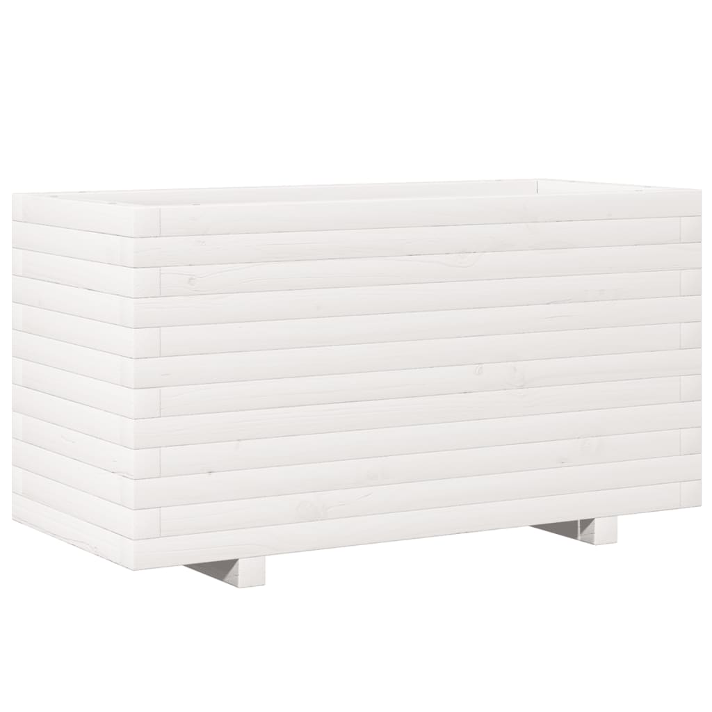 vidaXL Jardinieră de grădină, alb, 90x40x49,5 cm, lemn masiv de pin vidaXL Jardinieră de grădină, alb, 90x40x49,5 cm, lemn masiv de pin