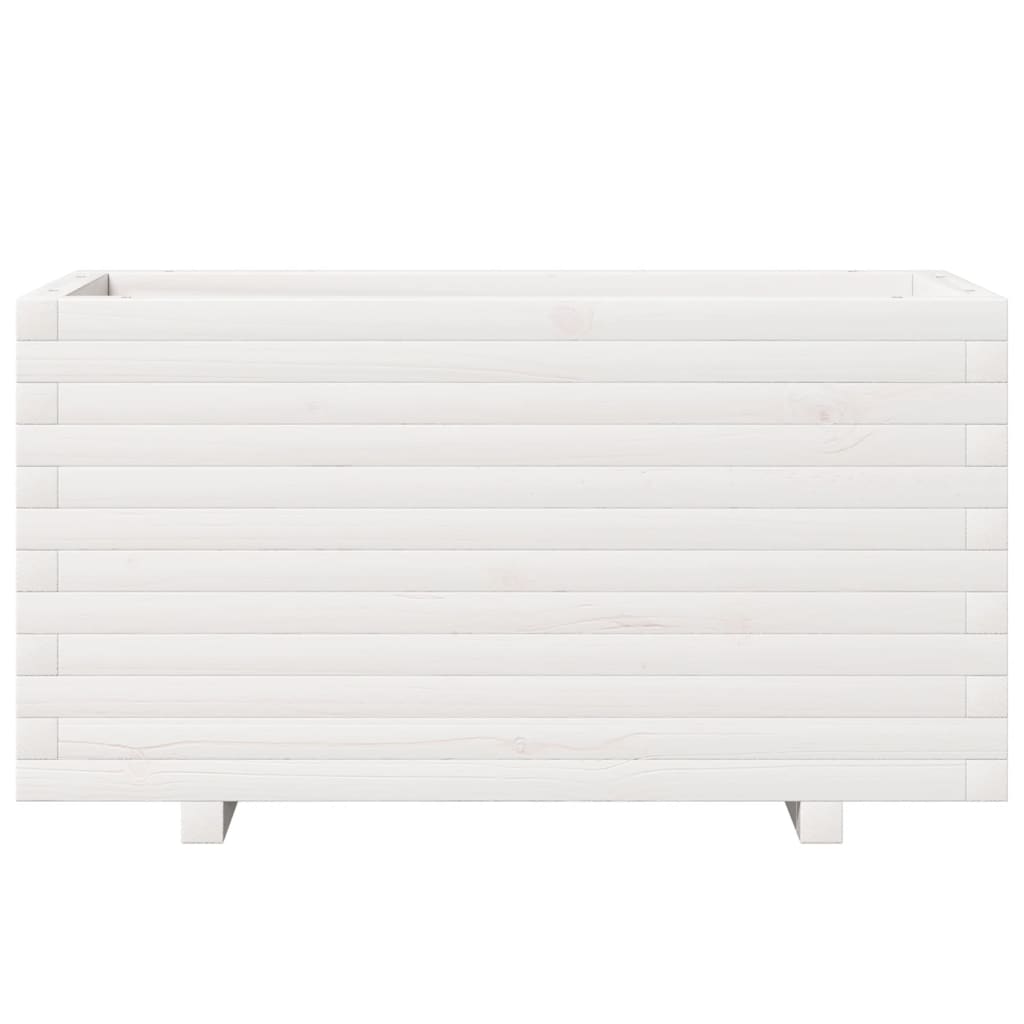 vidaXL Jardinieră de grădină, alb, 90x40x49,5 cm, lemn masiv de pin vidaXL Jardinieră de grădină, alb, 90x40x49,5 cm, lemn masiv de pin