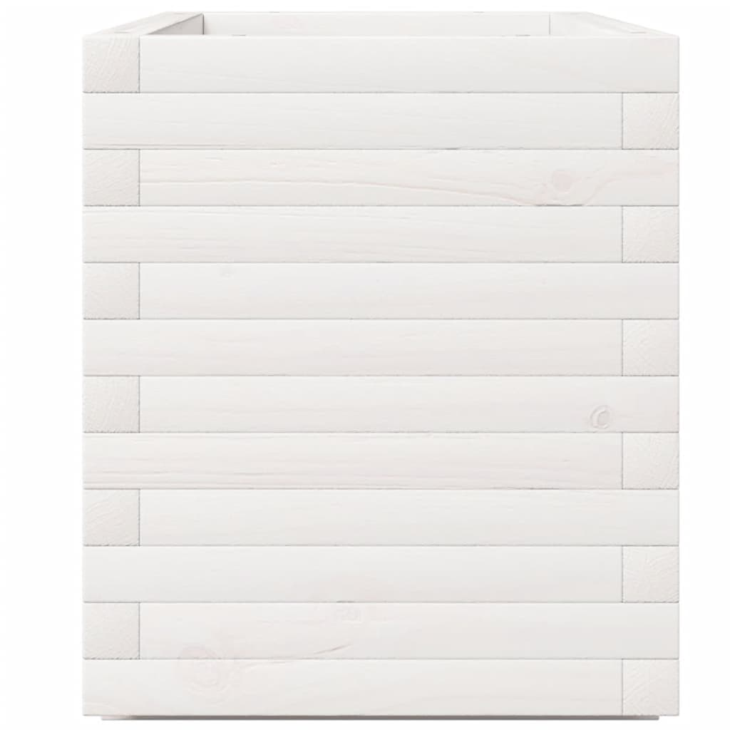 vidaXL Jardinieră de grădină, alb, 90x40x49,5 cm, lemn masiv de pin vidaXL Jardinieră de grădină, alb, 90x40x49,5 cm, lemn masiv de pin