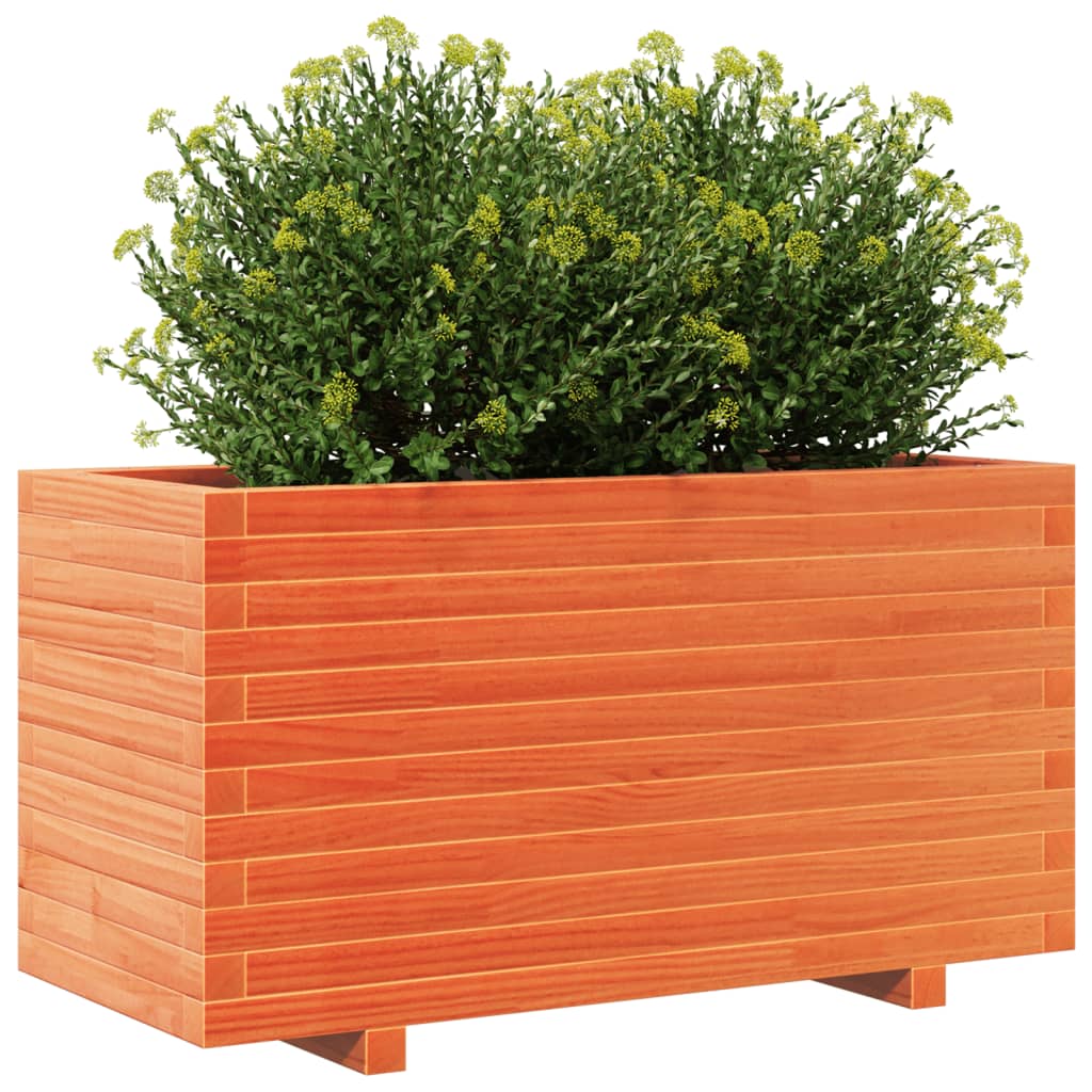 vidaXL Jardinieră grădină, maro ceruit, 90x40x49,5 cm, lemn masiv pin vidaXL Jardinieră grădină, maro ceruit, 90x40x49,5 cm, lemn masiv pin