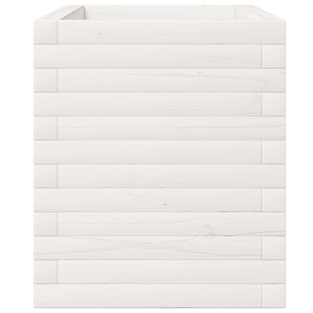 vidaXL Jardinieră de grădină, alb, 110x40x49,5 cm, lemn masiv de pin vidaXL Jardinieră de grădină, alb, 110x40x49,5 cm, lemn masiv de pin