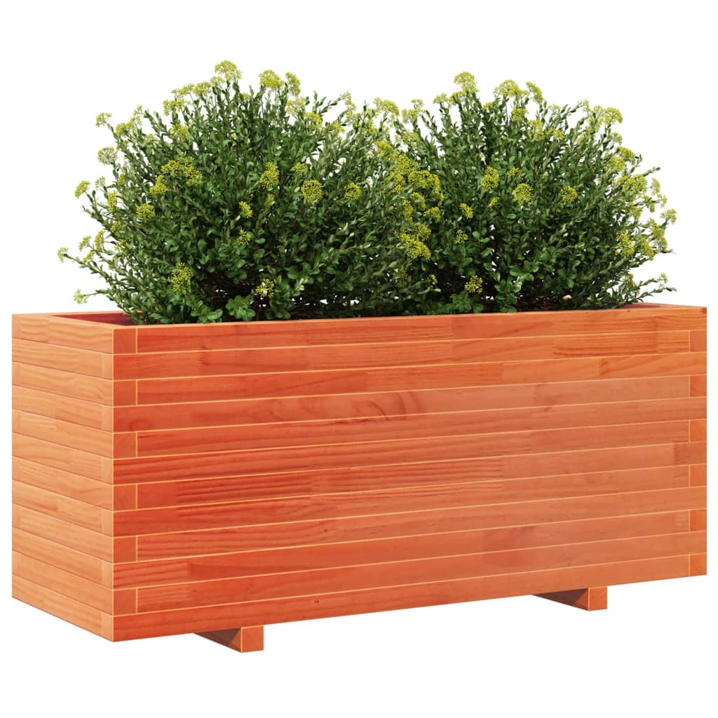 vidaXL Jardinieră grădină, maro ceruit, 110x40x49,5 cm, lemn masiv pin vidaXL Jardinieră grădină, maro ceruit, 110x40x49,5 cm, lemn masiv pin