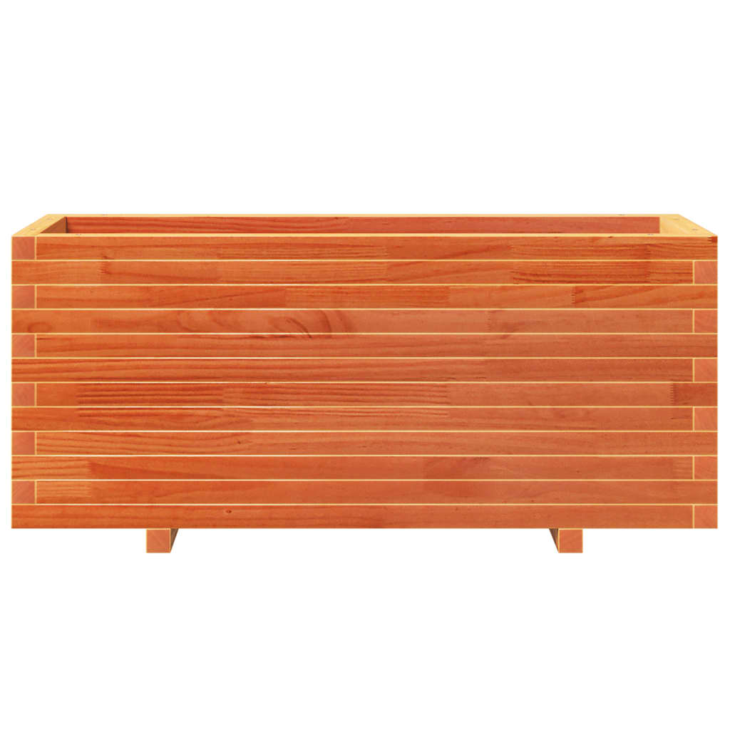 vidaXL Jardinieră grădină, maro ceruit, 110x40x49,5 cm, lemn masiv pin vidaXL Jardinieră grădină, maro ceruit, 110x40x49,5 cm, lemn masiv pin